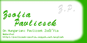 zsofia pavlicsek business card